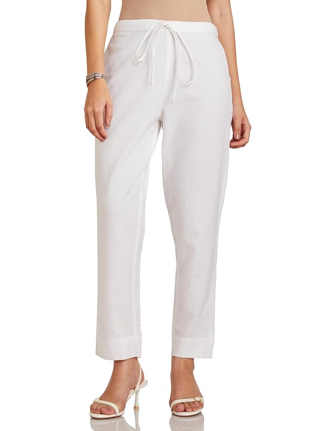 Amazon Brand - Myx Women's Cotton Rich Slim Pants (Available in Plus Sizes)