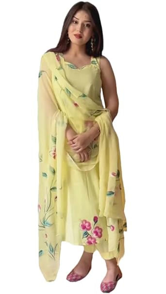 GoSriKi Women’s Viscose Straight Kurta Set | Lightweight Ethnic Wear for Daily & Festive Use, Kurti Set for Woman | Elegant Suit Set for Women Cotton | Women Kurta Sets with Dupatta Cotton