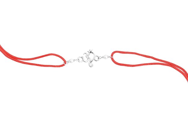 Clara 925 Sterling Silver Rakhi with Roli Chawal for Brothers | Gift for Men & Boys on Rakshabandhan | Multiple Option