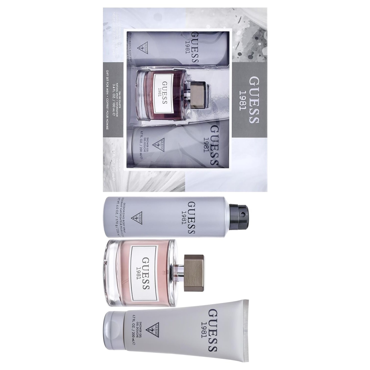 Guess 1981 Men Gift Set (Eau de Toilette 100ml + Shower Gel 200ml + Body Spray 170g)