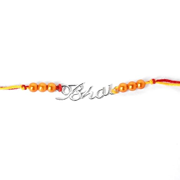 Clara 925 Sterling Silver Bhai Rakhi with Roli Chawal for Brothers | Gift for Men & Boys on Rakshabandhan