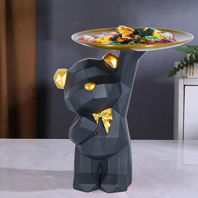 ZART Black Dog Statue, Resin Cool Dog Showpiece for Home Decor, 10x7 cm