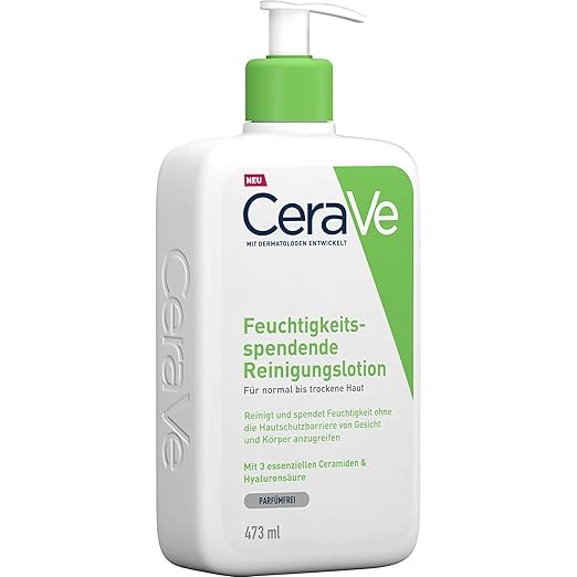 CeraVe Hydrating Cleanser For Normal To Dry Skin (473ml) - Non-Foaming Face Wash with Hyaluronic Acid And Ceramides | Non-Comedogenic, Non-Irritating And Fragrance-Free Cleanser