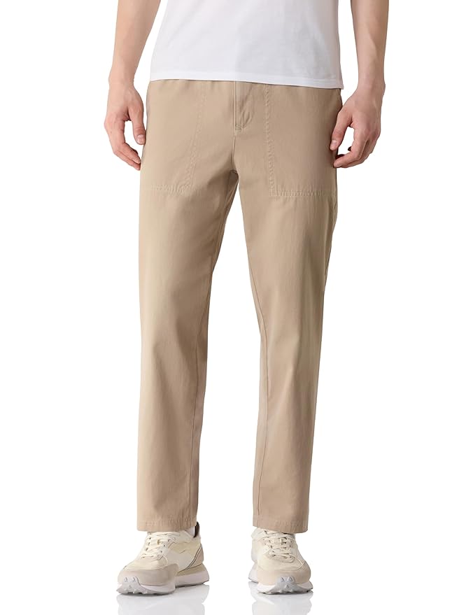 Amazon Brand - Symbol Men Relaxed Casual Trouser (Fully Elasticated Waistband | 100% Cotton | Pants)