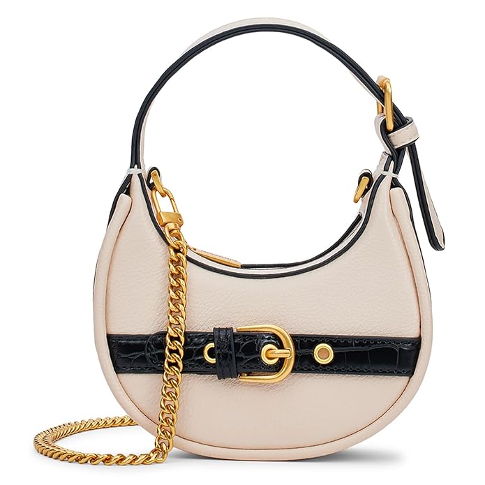 Miraggio Celeste Mini Top Handle Crossbody Sling Bag With Detachable Chain Strap | Half Moon Shaped Bag | Gift For Women
