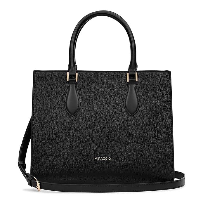 Miraggio Zoe Solid Satchel Bag | Top Handle Handbag With Adjustable & Detachable Crossbody Sling Strap | Gift For Women