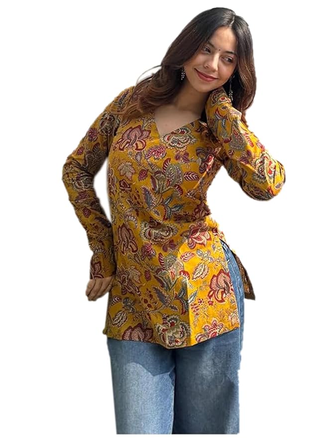 ANNI Designer Cotton Short Kurti for Women | Stylish Kurti | Short Kurti Top | Casual Kurta for Women | Comfortable Cotton Kurtis for Womens