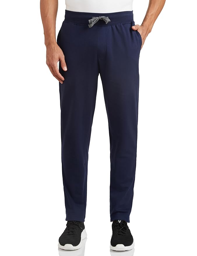 Amazon Brand - Symbol Men's Cotton Rich Strechable Knit Terry Track Pants - Regular Fit