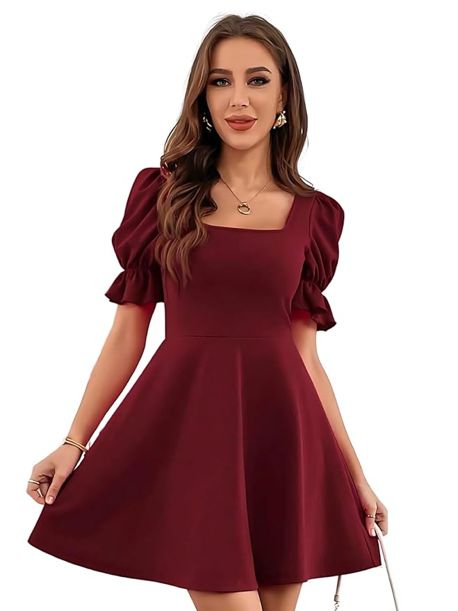 Leriya Fashion Summer Dress for Women | Short One Piece A-Line Midi Dress | Lightweight Vacation Wear & Daily Casual Outfit