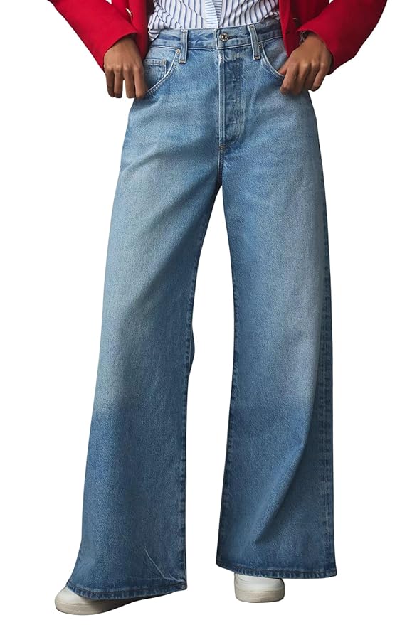 GRECIILOOKS Jeans for Women – Wide Leg High Waist Baggy Denim Pants | Casual Straight Fit Trousers with Utility Pocket Design