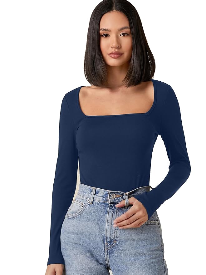 Aahwan Women's & Girl's Solid Long Sleeve Polyester Slim Fit Top