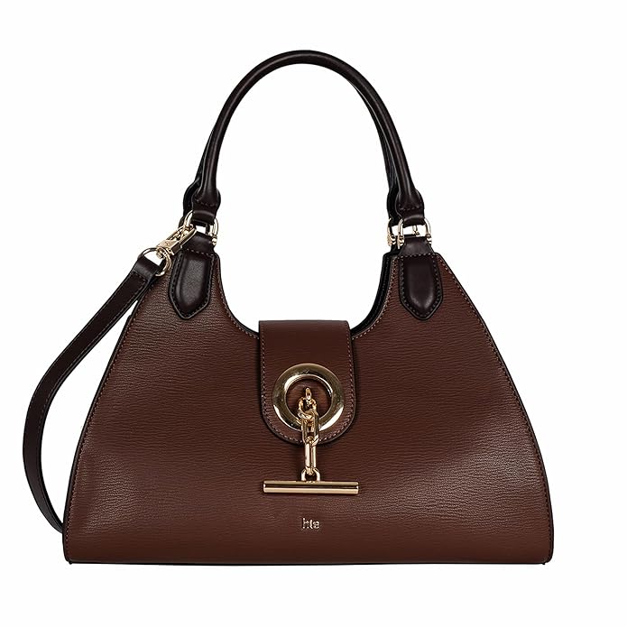 HIE Sammy Shoulder Bag for Women-Two-Tone Vegan Leather Handbag | Detachable Adjustable Crossbody Strap, Structured Silhouette, Premium Hardware, Perfect for Travel & Office.