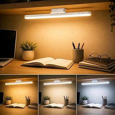 One94Store USB Rechargeable Magnetic Cabinet Light | LED Under Cabinet Lamp with 3-Color Dimmable Modes, Adjustable Brightness, 1200mAh Battery & 1 Magnetic Holders