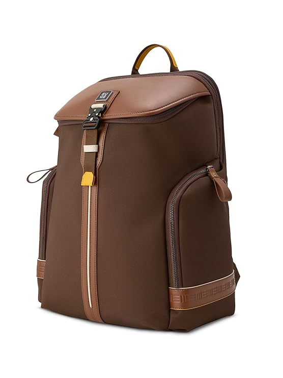 EUME Zorain Premium Laptop Backpack for Men & Women | 15.6 Inch Laptop Sleeve | 27L Water Resistant Nylon & Microfiber Vegan Leather | Lightweight & Multipurpose | For Office Work & Travel