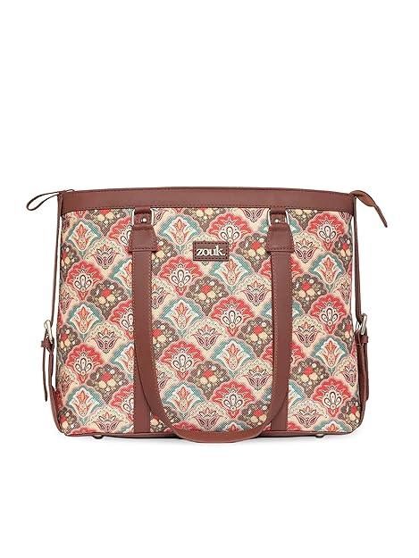 ZOUK Office Bag | Stylish Bags for Office Use | Laptop Bag 15.6 inch | Stylish Tote for Office Use | Purse for Women | Vegan Leather Handbag | Daily & Travel Use |