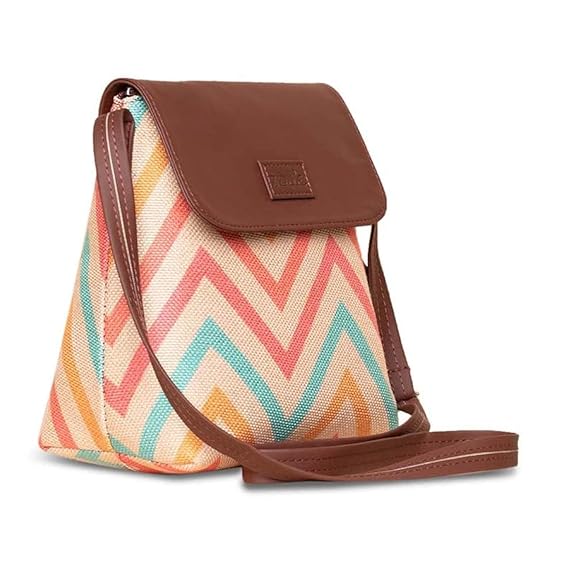 ZOUK Flap Sling Bag | Crossbody Bags for Women | Women's Handbags | Stylish | Vegan Leather Evening Bag | Travel & Office Use | Purse and Wallet | WavBeach Print