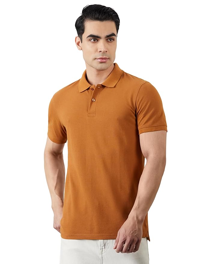 Amazon Brand - Symbol Men's Cotton Rich Solid Polo Tshirt | Collar Tshirts | Half Sleeves | Plain-Regular Fit (Available in Plus Sizes and Combo Pack of 2)