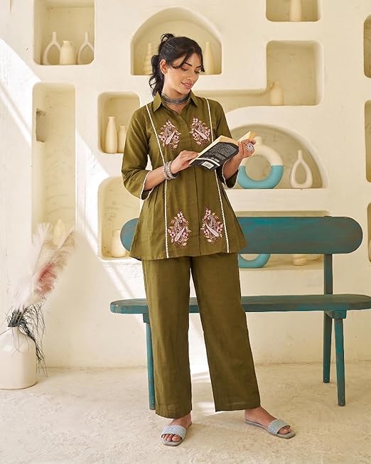 TOPLOT Kurta Sets for Woman with Embroidery Work || Co ord Set for Women Stylish (5246)
