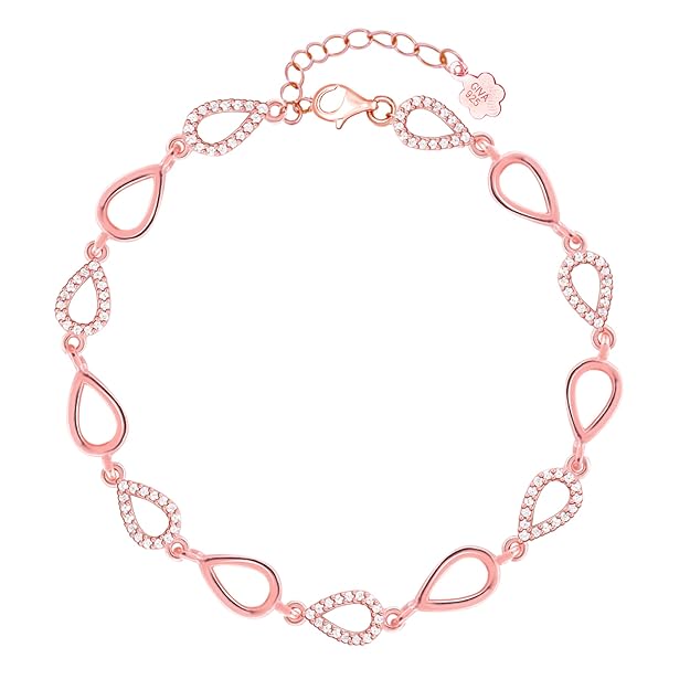 GIVA 925 Silver Rose Gold Allure Bracelet,Adjustable| Gifts for Women and Girls | With Certificate of Authenticity and 925 Stamp | 6 Months Warranty*
