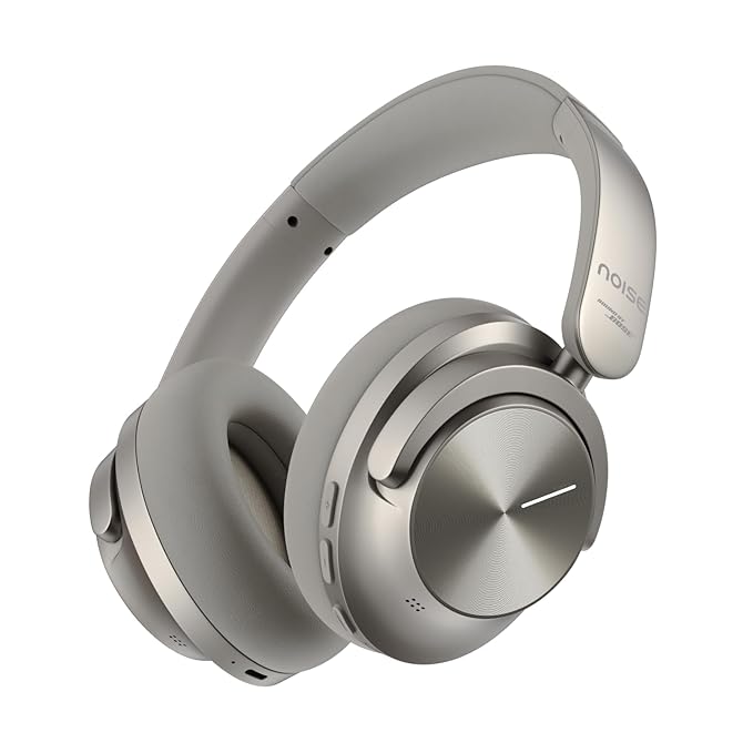 Noise Master Buds Max, Sound by Bose Wireless Over-Ear Headphones, Adaptive ANC, LHDC 5.0, Immersive Spatial Audio,Upto 60H Playtime, Fast Pairing, Wear Detection(Titanium)