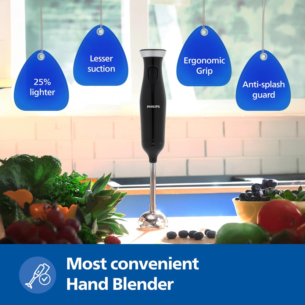 PHILIPS HL1681 Hand Blender |Powerful 300W Motor with Rust free steel arm |Easy single trigger operation |Specially designed blades |Ergonomically designed |Wall bracket for storage, 2year warranty