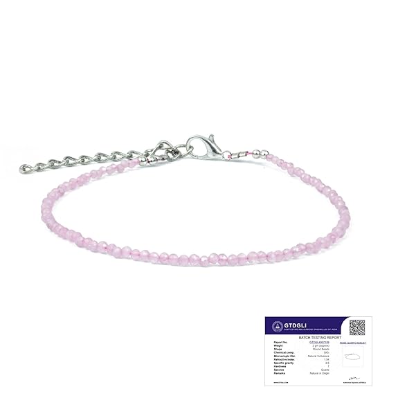Astrotalk Rose Quartz Anklet | Stone of Love, Healing & Harmony | Rose Quartz Anklet for Women | Best Gift for Woman | Spiritual Jewellery for Women | Valentine Gift for Girlfriend