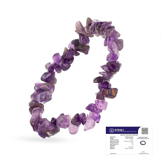 Astrotalk Amethyst Chips Bracelet Stretchable | Genuine Amethyst Bracelet| Crystal Jewellery For Women For Stress Relief, Calm & Balance | Gift For Women & Girls | Valentine Gift for Girlfriend