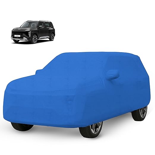 Amazon Basics Mid-Premium Car Cover | N-Series | Waterproof, UV & Dust Protection (Blue) | Compatible with Syros