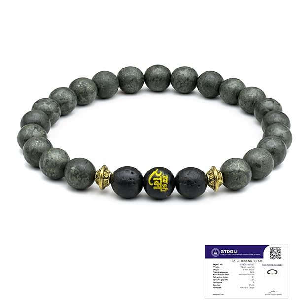 Astrotalk Raw Pyrite with Spiritual Beads | Wealth & Spiritual Blessings | 108 Hours Energized by Top Astrologers | Protection, Mental Peace & Clarity | Astrology Bracelet for Women & Men