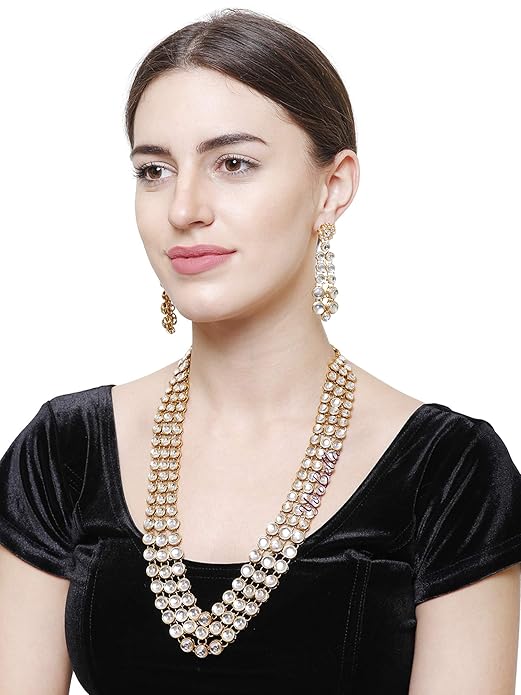 YouBella Jewellery Sets for Women Gold Plated Kundan Traditional Necklace Set for Women Jewellery Set with Earrings for Girls/Women
