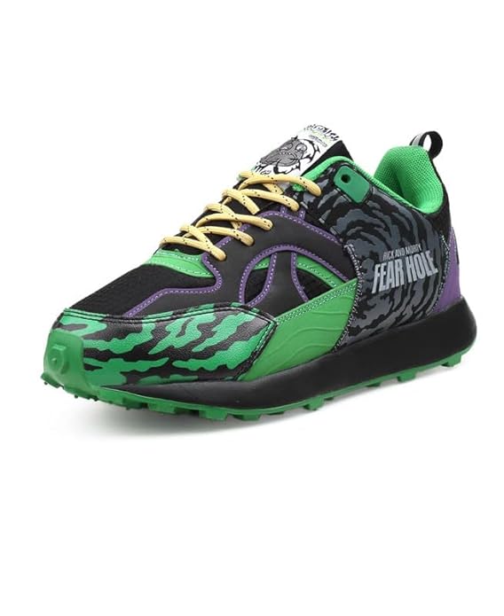 Bacca Bucci x Rick & Morty Official Licensed “Fear Hole” Sneakers | Printed Lace-Up Casual Shoes | Chunky Grip Sole