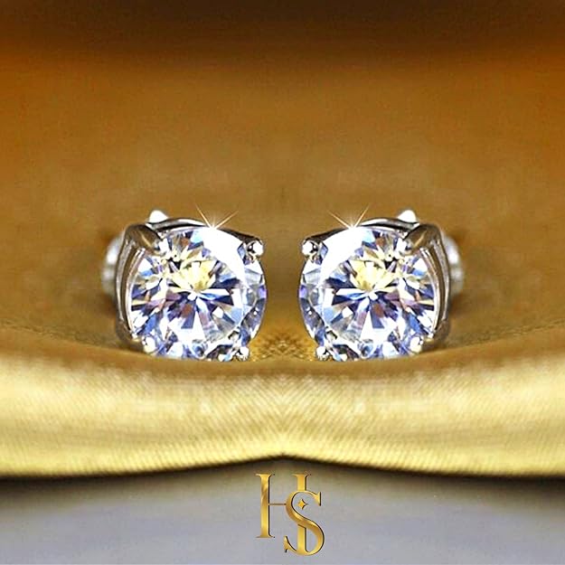 HIGHSPARK 925 Silver Solitaire Earrings for Women | 92.5 Sterling Silver and Diamond like Brilliance Sparkling Zirconia for that Stunning Shine | Lovely Gift