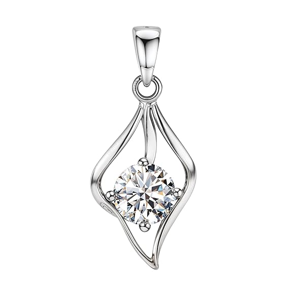 HighSpark Stylish Dew Drop Pendant Necklace | 92.5 Sterling Silver & Stunning Shimmering Shine | Lovely Gift For Women & Girls