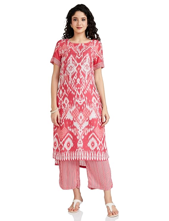 BIBA Women's Rayon Printed Kurta & Palazzo