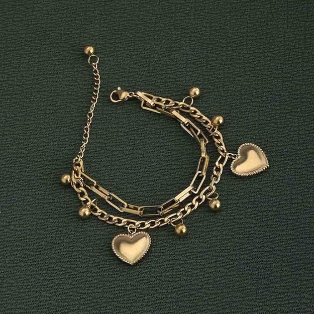 PALMONAS Hearts All Over Bracelet for Women - Jewellery Gift for Girls & Women, Waterproof Anti Tarnish Bracelets | Stylish & Trendy Bracelet for Ladies
