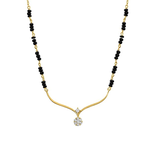 PALMONAS Niyati Diamond Mangalsutra | BIS Hallmarked | 18k Gold Vermeil | Gifts For Girlfriend | Gift For Women & Girls| 1 Year Warranty*