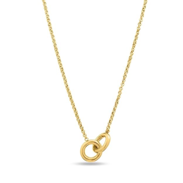 PALMONAS InterLock Gold Chain Necklace for Women - 18K Gold Plated Women's Jewellery Necklace | Jewellery Gift for Girls & Women, Stylish & Trendy Necklaces for Ladies