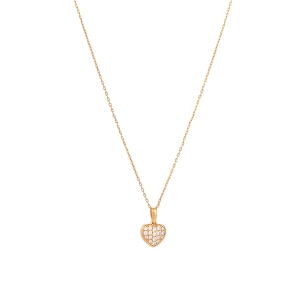 PALMONAS Cute Heart Diamond Necklace for Women - 18k Gold Vermeil | Waterproof & Anti Tarnish Jewellery | Gift For Women & Girls