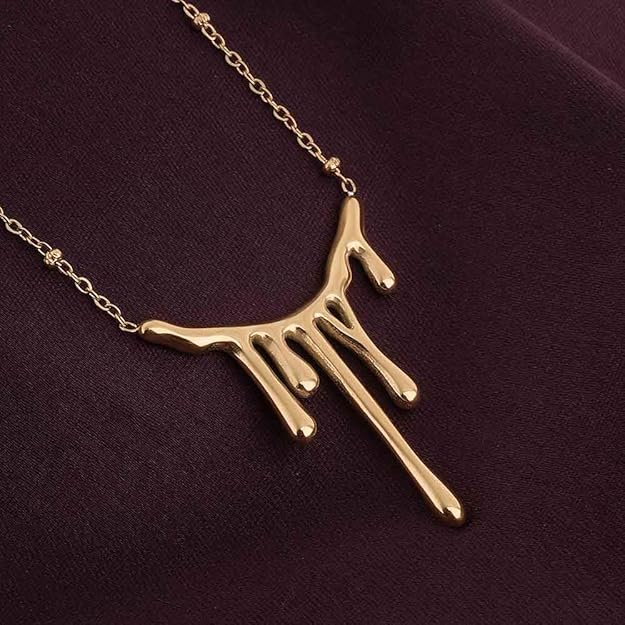 PALMONAS 18k Gold Plated Golden Spill Necklace for Women - Gift for Girls & Women | Waterproof & Anti-Tarnish Necklace