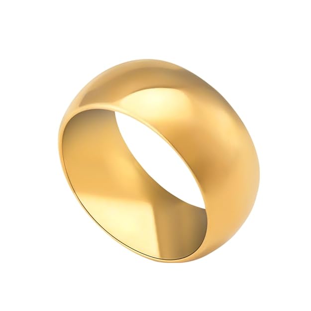PALMONAS Moonshell Ring for Women (Size-6,7,8) - Gift for Girls & Women, 18k Gold Plated Rings