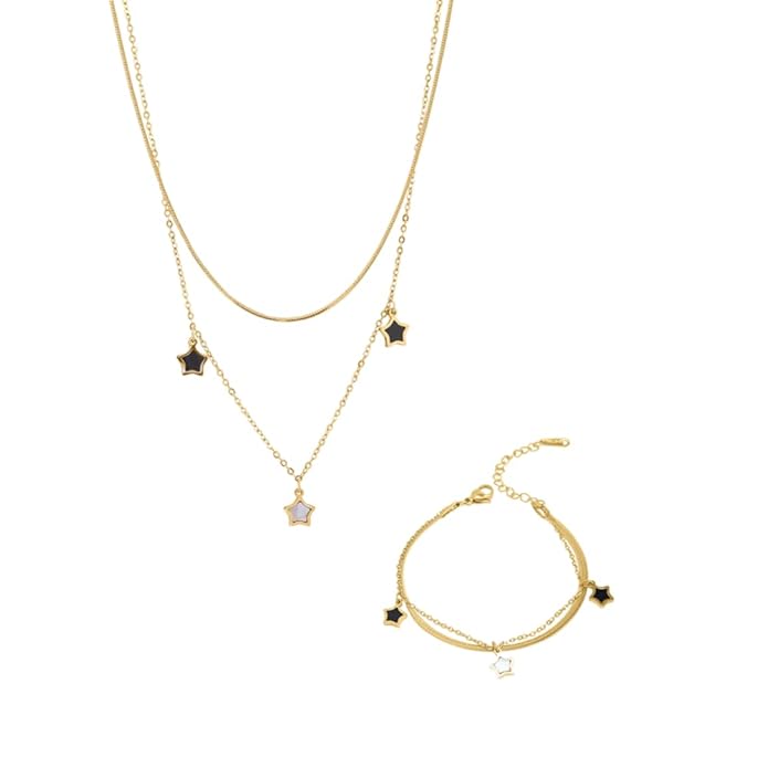 PALMONAS Bracelet & Necklace Starry Jewellery Set For Women | Gift For Women & Girls