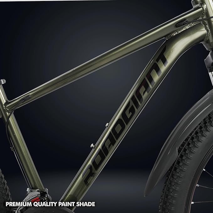 ROADGIANT Legacy 27.5T | MTB | Aluminum Alloy Frame Bicycle | Dual Disc Brakes | 21 Speed Shimano| Front Suspension | Unisex |for All-Terrain Riding (Army Green)