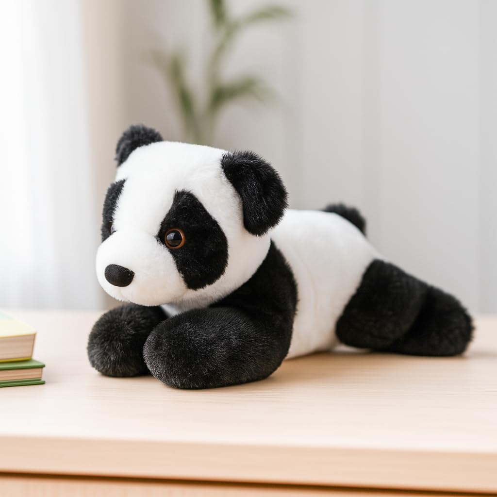 Mirada Floppy Panda Soft Toy - Black & White Plush Stuffed Animal for Kids & Girls 21cm