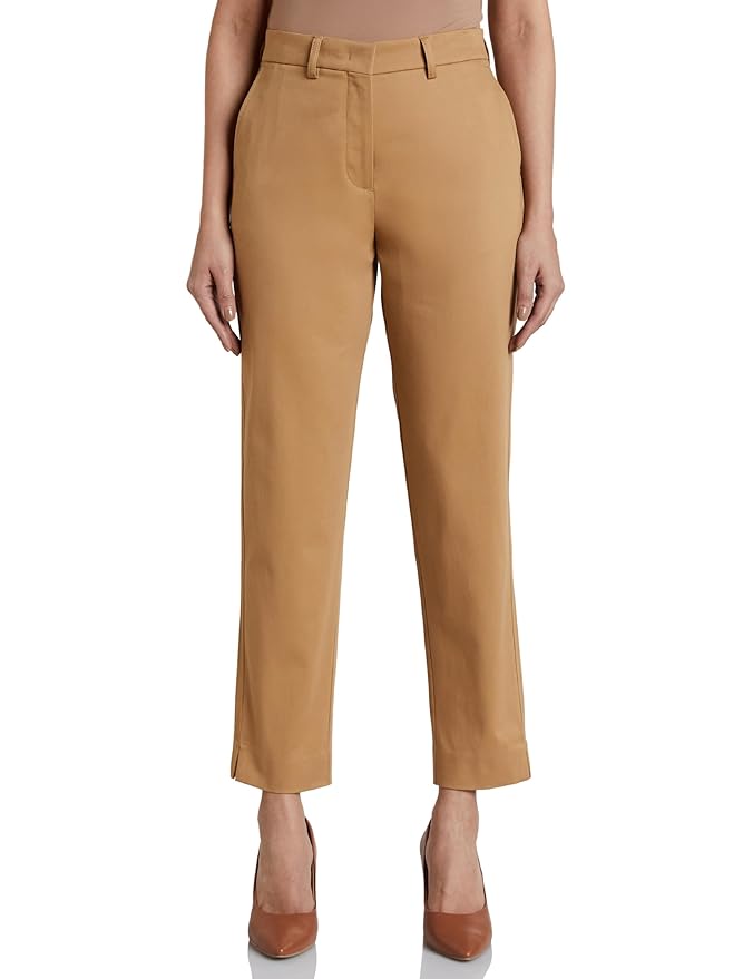 Symbol Premium Women's Mid Rise Cotton Tapered Trousers (Flexi-Waist | Smart Casual Pants) (Available in Plus Sizes)