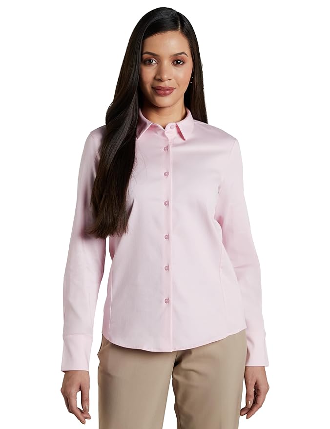 Symbol Premium Women's Cotton Stretch Formal Shirt (Button Down | Regular Fit | Stylish | Office-wear | Desk-to-Dinner) (Available in Plus Sizes)