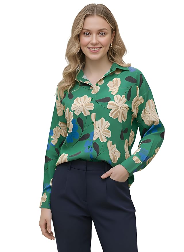 GRECIILOOKS Shirt for Women | Shirt | Long | Tops for Women | Oversized | Korean Style Long Sleeve Oversized Button Down