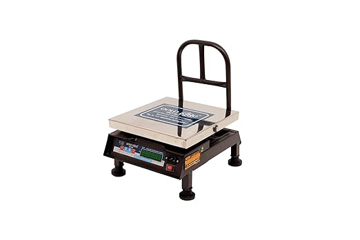 Digital Bench Weight Scale - 50kg Capacity, 5g Accuracy, Stainless Steel Platform, Ideal for Shop, Commercial Kitchen, Industrial & Home Use with Heavy Mild Steel Platform