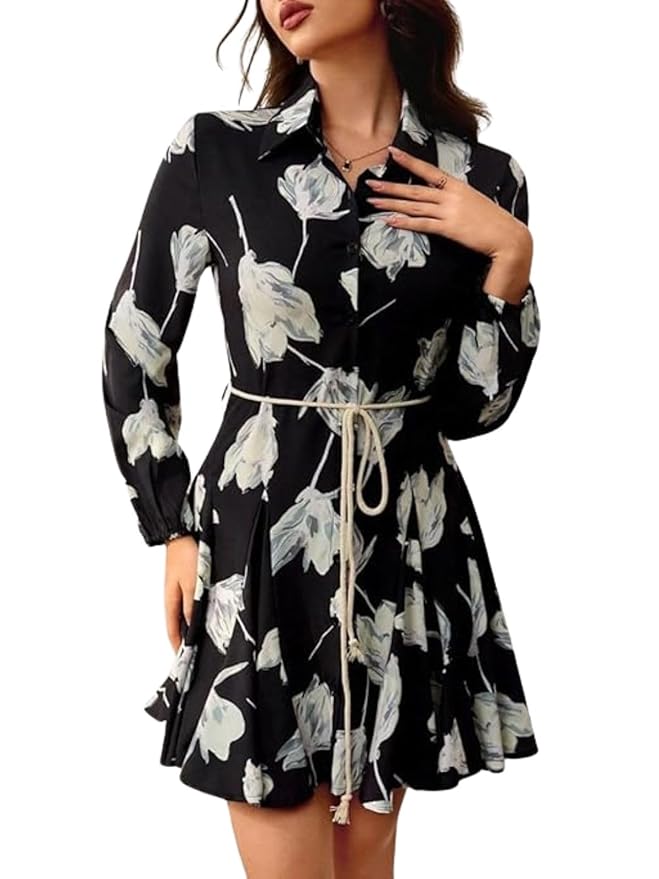 Leriya Fashion Mini Dress for Women | One Piece Dresses for Womens |Mini Dresses Rayon for Women Stylish |Summer Casual Outfit Events, Date & Evening Look |Tunic Shirts for Women