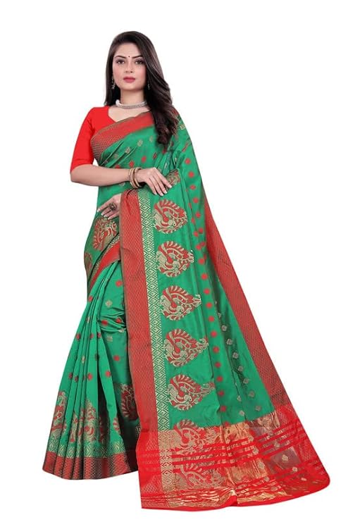 SELLER ENTER Designer Sarees Women's Silk Saree With Blouse Piece, RAMA