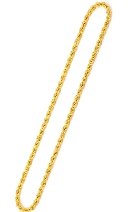 Ornaments Silvar Gifts Present Pure 22kt Gold Rope Chain Necklace, 20 Inch, (10-Gram,) Jewellery for Men's Women Boys, Girls Floral Design Gifting Purpose Pack 01)